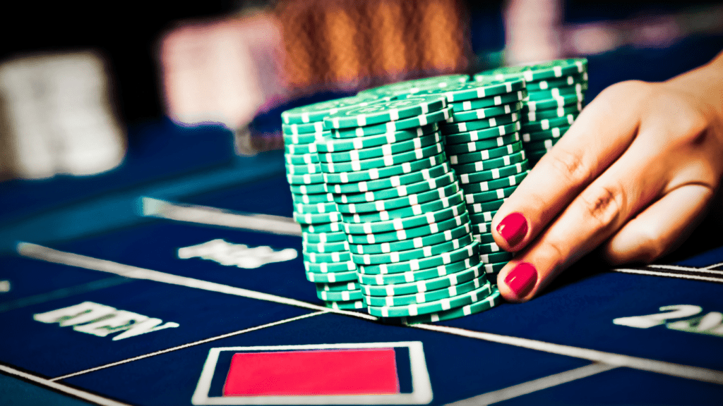 Betting  on roulette table