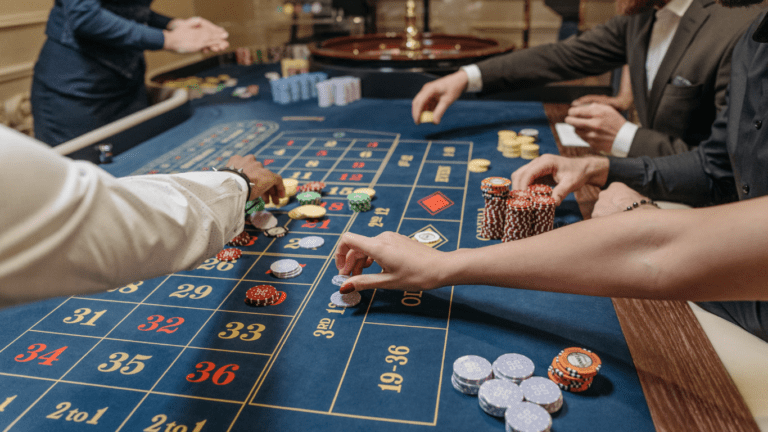 Playing Roulette at Casino Table